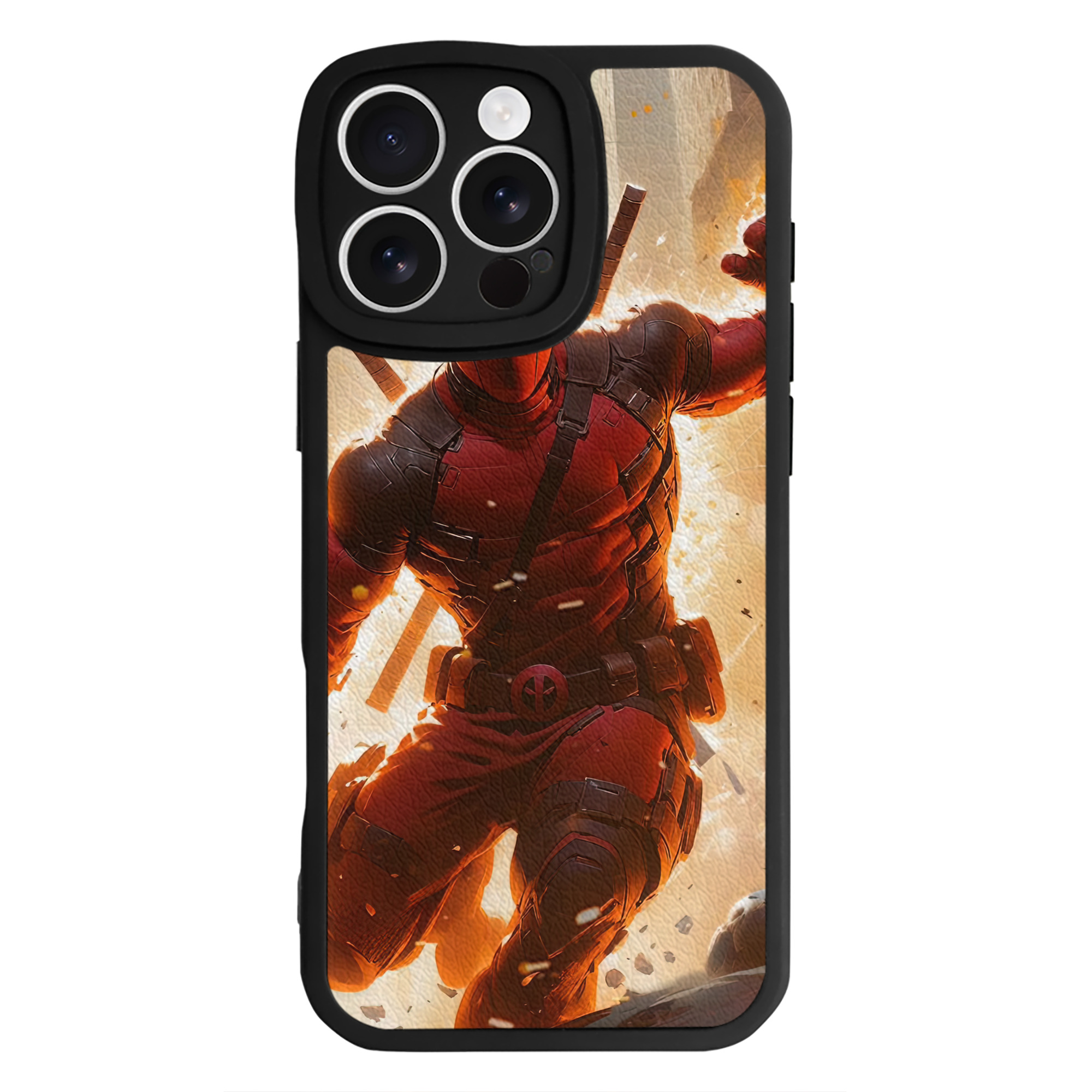 （画像用） Deadpool デッドプール 【iPhone 16シリーズ対応】シリコンスマホケース（レザー調） 材質：シリコン